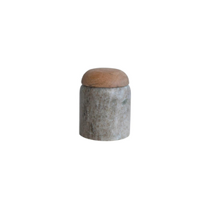 Marble Canister with Mango Wood Lid