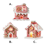 3.25" Peppermint Lighted House Ornament