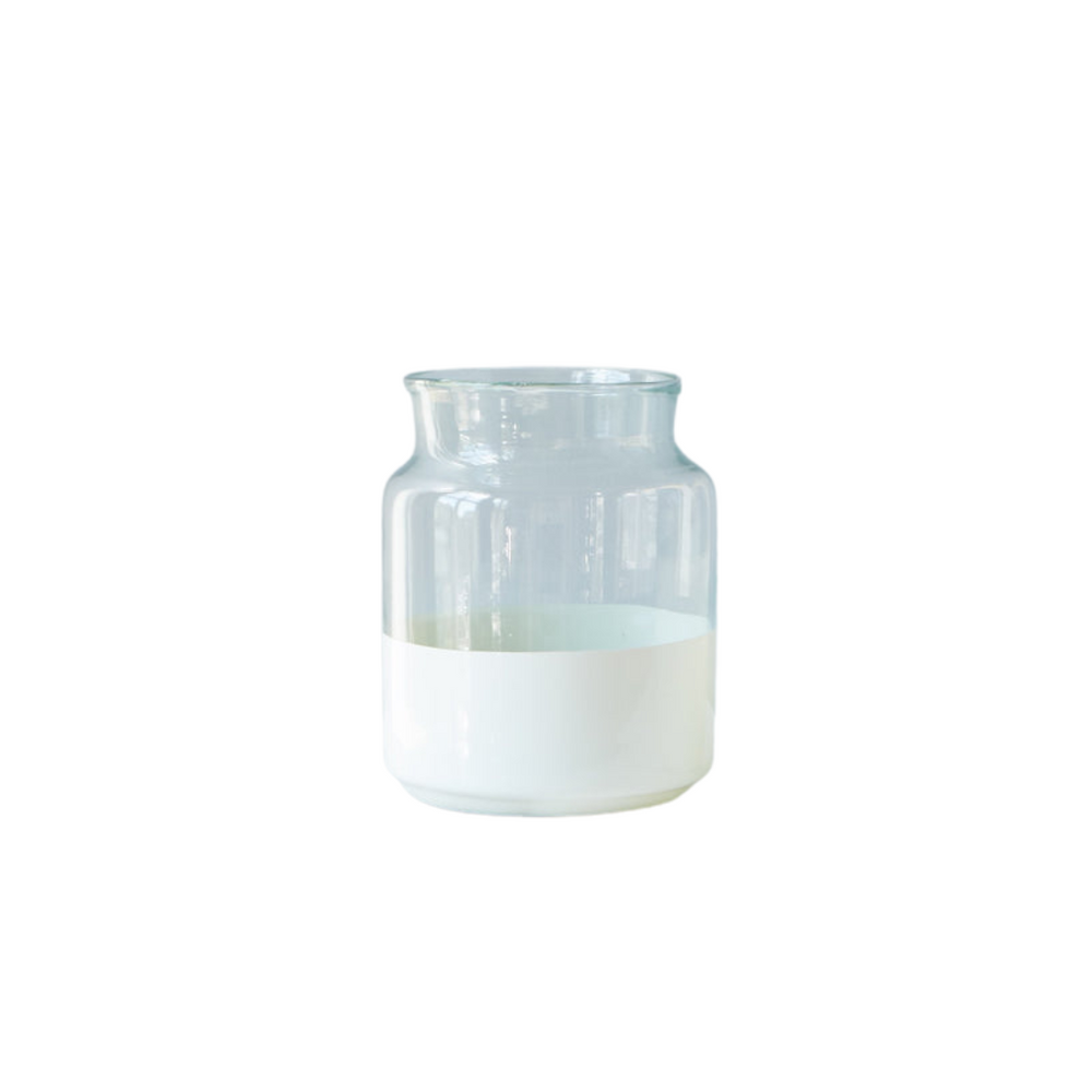 White Colorblock Mason Jar - Small