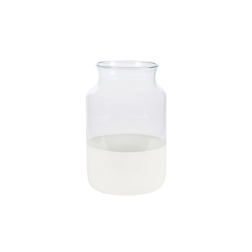 White Colorblock Mason Jar - Medium
