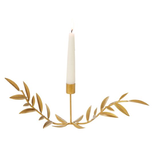 Gold Leaf Candle Holder