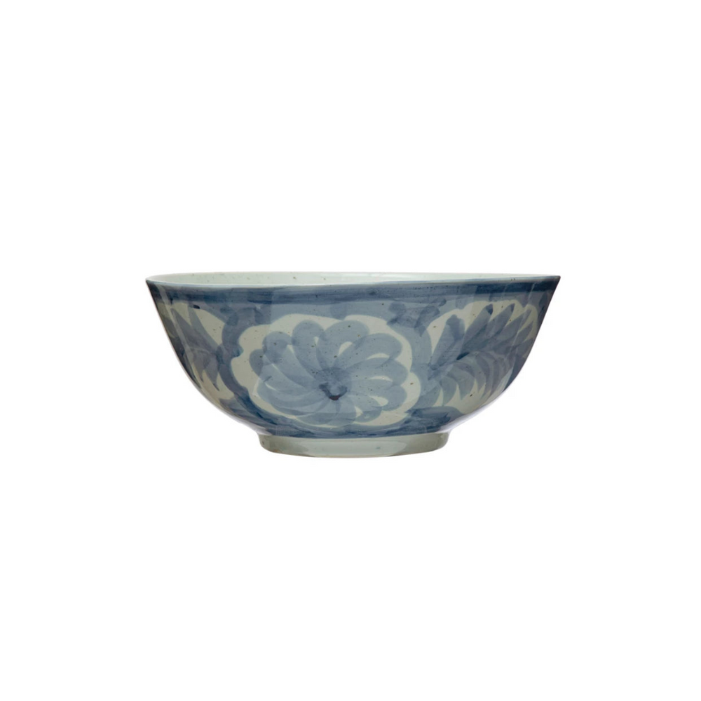 Blue & White Hand-Painted Bowl