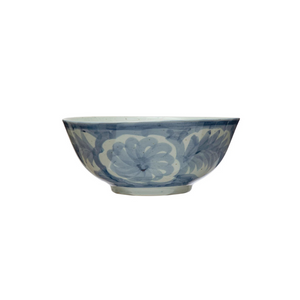 
            
                Load image into Gallery viewer, Blue &amp;amp; White Hand-Painted Bowl
            
        