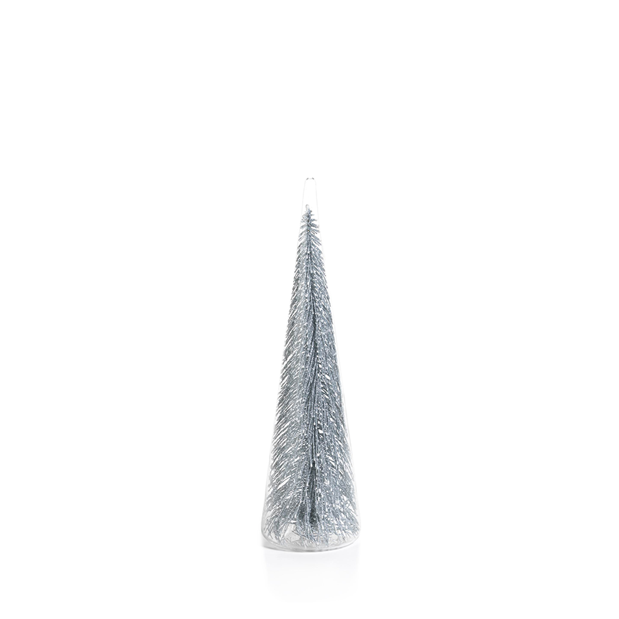 
            
                Load image into Gallery viewer, Clear Glass Silver Glitter Tree
            
        