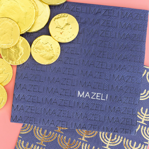 
            
                Load image into Gallery viewer, Navy Mazel Cocktail Napkins
            
        