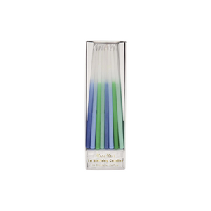 Blue + Green Dipped Tapered Candles