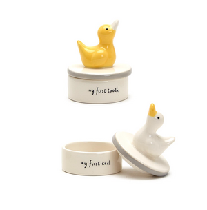 
            
                Load image into Gallery viewer, First Tooth &amp;amp; First Curl Duck Keepsake Set
            
        