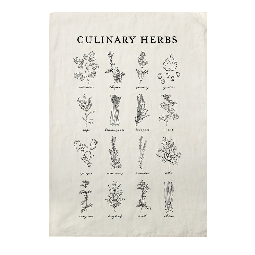 Culinary Herbs Tea Towel