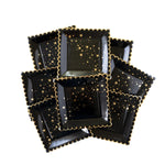 Gold Stars Black Scallop 9" Plate