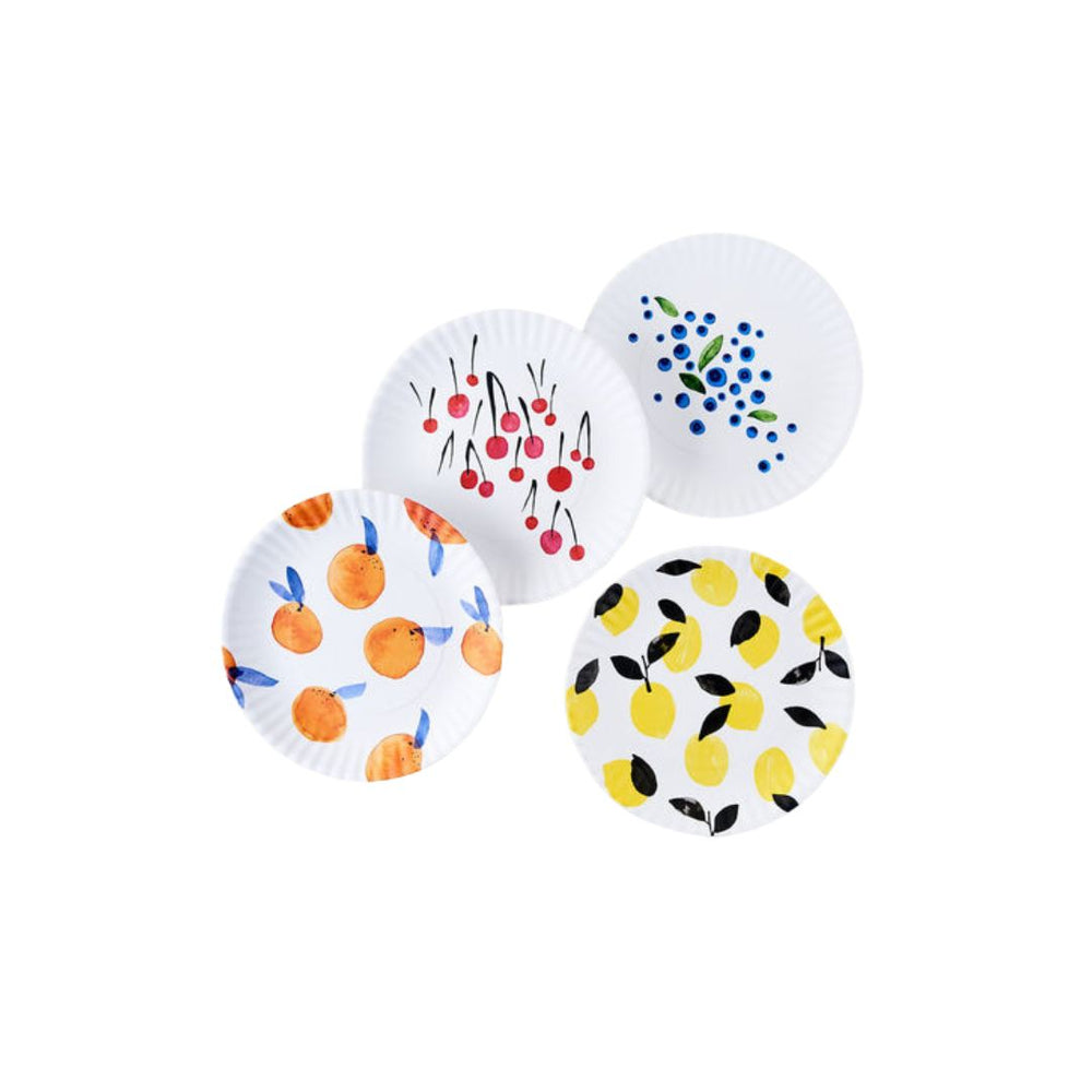 Melamine Fruit Plates, Set of 4 Pink Antlers