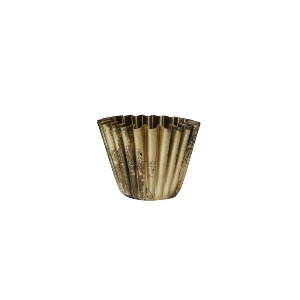 
            
                Load image into Gallery viewer, Small Fluted Metal Planter
            
        
