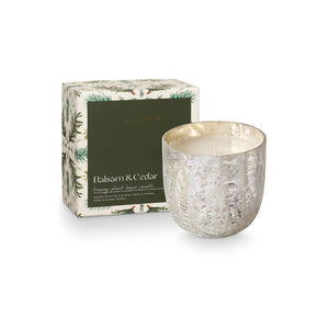 Balsam & Cedar Large Crackle Glass Candle