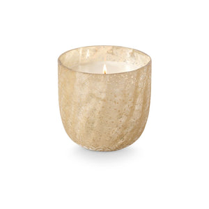 Winter White Large Crackle Glass Candle