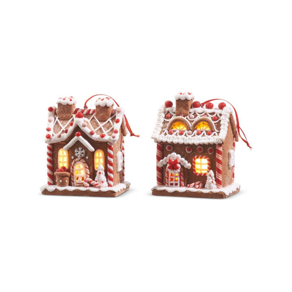 5" Red Lighted Gingerbread Ornament