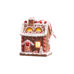 5" Red Lighted Gingerbread Ornament