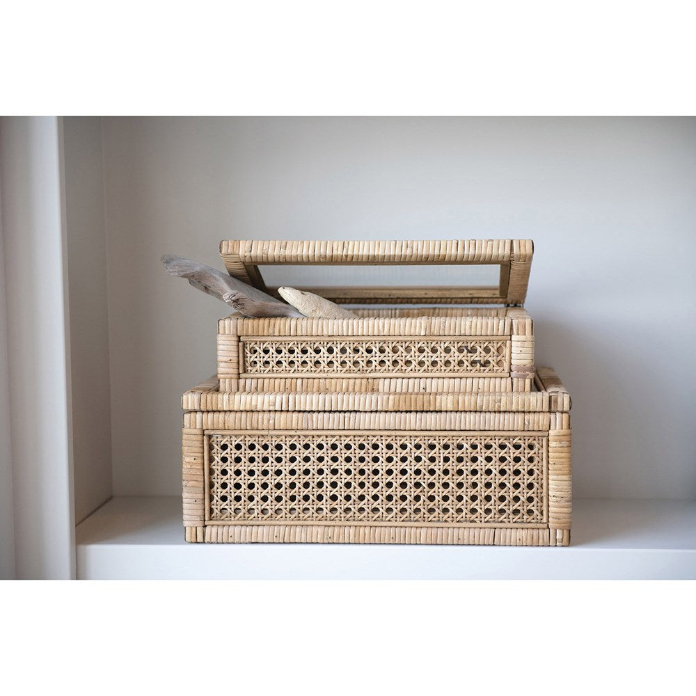 Rattan & Wood Display Box