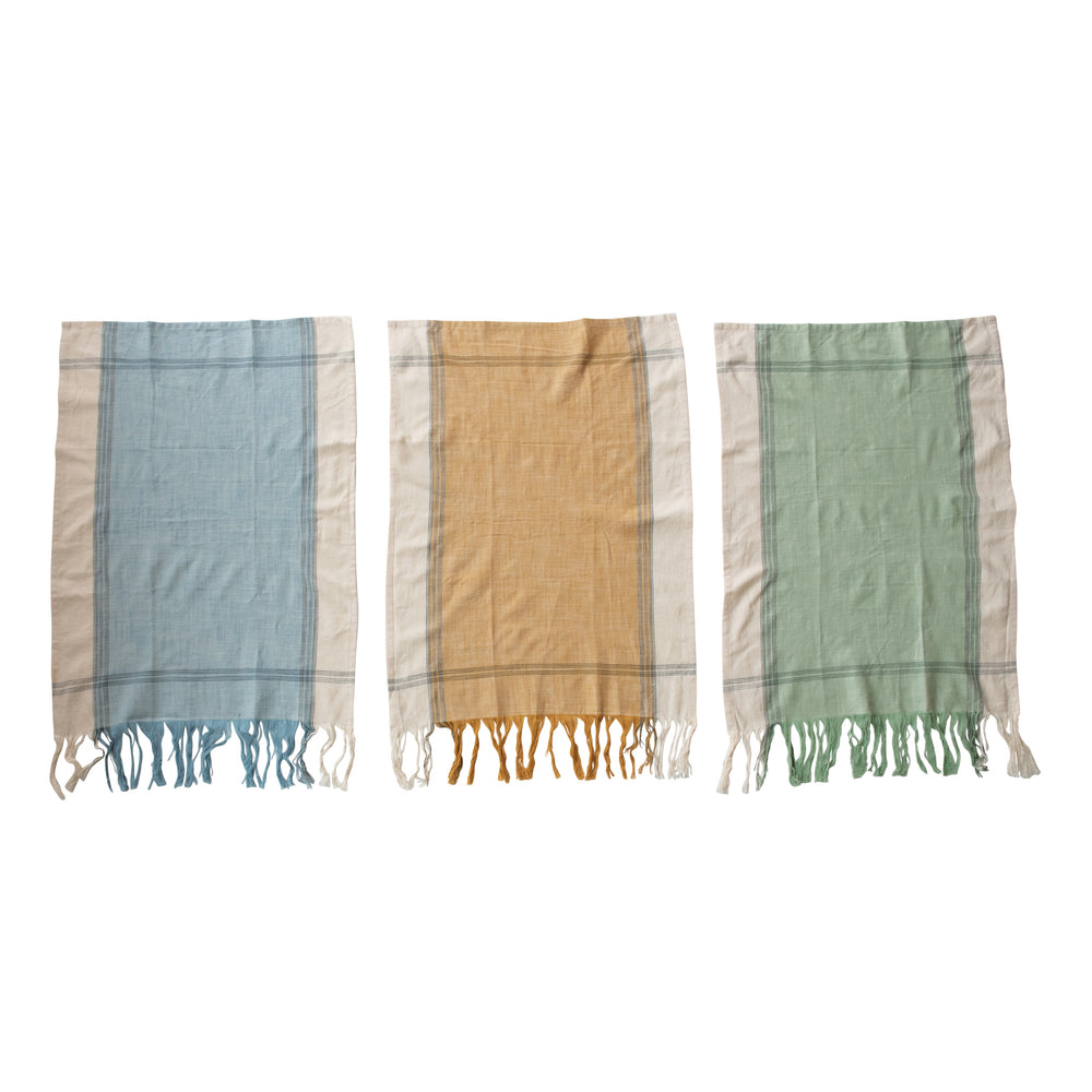 Cotton Tea Towels with Fringe, Set of 3