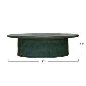 Green Stoneware Pedestal