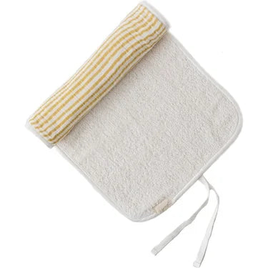 
            
                Load image into Gallery viewer, Marigold Striped Burp Cloth
            
        