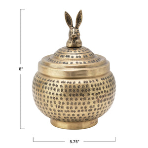 
            
                Load image into Gallery viewer, Hammered Metal Rabbit Container
            
        