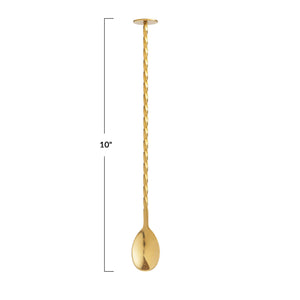 Twisted Gold Cocktail Spoon