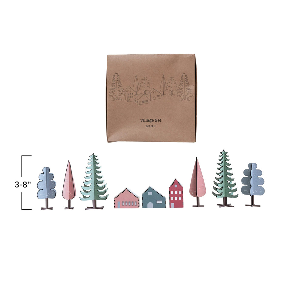 Set of Paper Houses & Trees