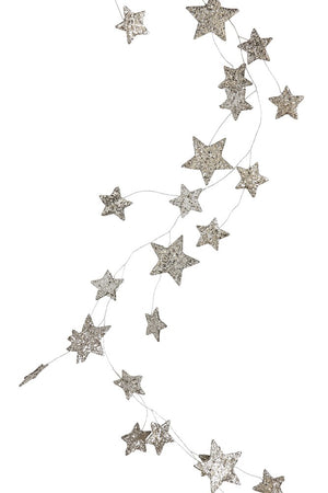 Silver Glitter Star Garland – Pink Antlers